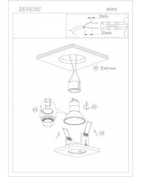 DK2031-BK Встраиваемый светильник, IP 20, 50 Вт, GU10, черный, алюминий-foto3
