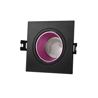 DK3071-BK+PI Встраиваемый светильник, IP 20, 10 Вт, GU5.3, LED, черный/розовый, пластик