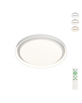 DK6515-WH Накладной светильник со встроенным светодиодом, 40W, IP 20, 3000K - 6500K, управление пульт Д/У (в комплекте) и Wi-Fi 2,4 Ггц. Эко система Tuya Smart, Яндекс.Алиса, белый, металл, полимер-foto2