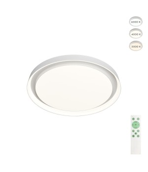 DK6516-WH Накладной светильник со встроенным светодиодом, 50W, IP 20, 3000K - 6500K, управление пульт Д/У (в комплекте) и Wi-Fi 2,4 Ггц. Эко система Tuya Smart, Яндекс.Алиса, белый, металл, полимер-foto2