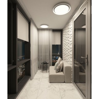 DK6515-WH Накладной светильник со встроенным светодиодом, 40W, IP 20, 3000K - 6500K, управление пульт Д/У (в комплекте) и Wi-Fi 2,4 Ггц. Эко система Tuya Smart, Яндекс.Алиса, белый, металл, полимер-foto6