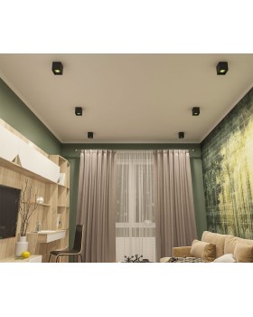 DK3080-BK+GR Светильник накладной IP 20, 10 Вт, GU5.3, LED, черный/зеленый, пластик-foto2