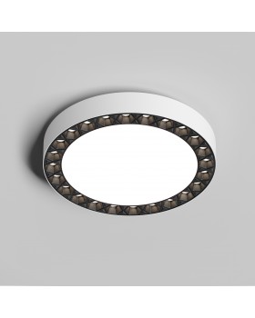DK2841-WB Накладной светильник DUAL 18+18 Вт, LED 4000K, IP 20, d212mm, белый/черный, алюминий/акрил