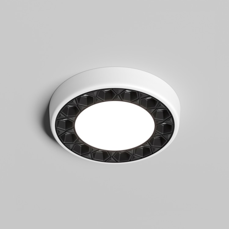 DK2441-WB Встраиваемый светильник DUAL 9+9 Вт, LED 4000K, IP 20, d120mm, белый/черный, алюминий/акрил DK2441-WB Встраиваемый светильник DUAL 9+9 Вт, LED 4000K, IP 20, d120mm, белый/черный, алюминий/акрил