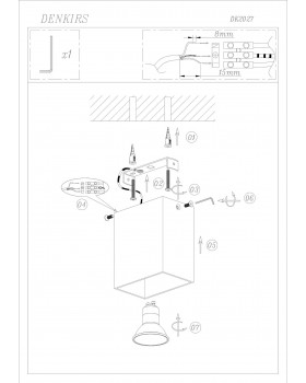 DK2027-WH Светильник накладной IP 20, 50 Вт, GU10, белый, алюминий-foto3
