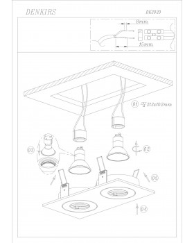 DK2020-BK Встраиваемый светильник, IP 20, 50 Вт, GU10, черный, алюминий-foto3