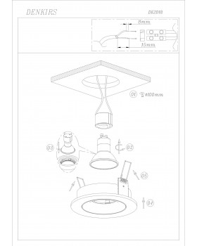 DK2018-BK Встраиваемый светильник, IP 20, 50 Вт, GU10, черный, алюминий-foto3