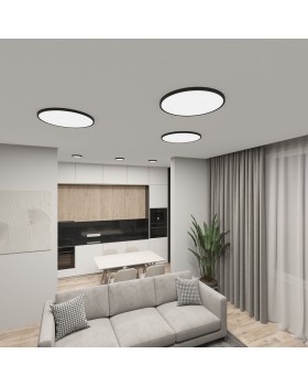 DK6520-BK Накладной светильник THIN, IP40, 18W, 3000K/4000K/6500K, переключатель цветовой температуры на корпусе, черный, полимер-foto7