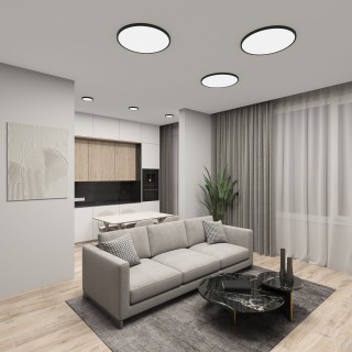 DK6520-BK Накладной светильник THIN, IP40, 18W, 3000K/4000K/6500K, переключатель цветовой температуры на корпусе, черный, полимер-foto6