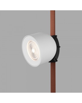 DK5540-WH+BK Поворотный светильник для трека-ремня Belty, серия Spot, со светодиодом, D100*H107мм, 48V DC, 12W, RA90, 38°, 4000K, IP20, белый с черным, алюминий DK5540-WH+BK Поворотный светильник для трека-ремня Belty, серия Spot, со светодиодом, D100*H107мм, 48V DC, 12W, RA90, 38°, 4000K, IP20, белый с черным, алюминий