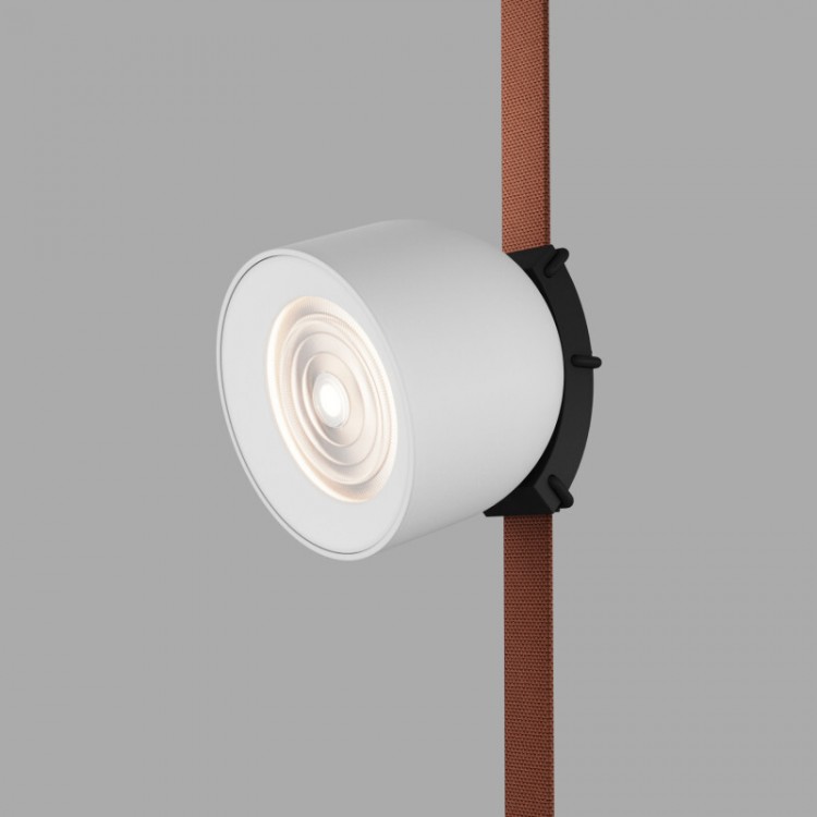 DK5540-WH+BK Поворотный светильник для трека-ремня Belty, серия Spot, со светодиодом, D100*H107мм, 48V DC, 12W, RA90, 38°, 4000K, IP20, белый с черным, алюминий DK5540-WH+BK Поворотный светильник для трека-ремня Belty, серия Spot, со светодиодом, D100*H107мм, 48V DC, 12W, RA90, 38°, 4000K, IP20, белый с черным, алюминий