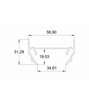 TR3050-AL Закладной профиль под шинопровод для натяжного потолка 2м-foto4