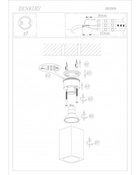 DK2009-YE Светильник накладной IP 20, 50 Вт, GU10, желтый, алюминий-foto2