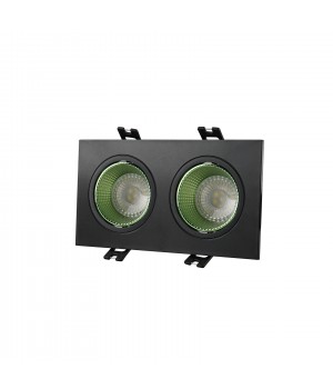 DK3072-BK+GR Встраиваемый светильник, IP 20, 10 Вт, GU5.3, LED, черный/зеленый, пластик