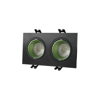 DK3072-BK+GR Встраиваемый светильник, IP 20, 10 Вт, GU5.3, LED, черный/зеленый, пластик