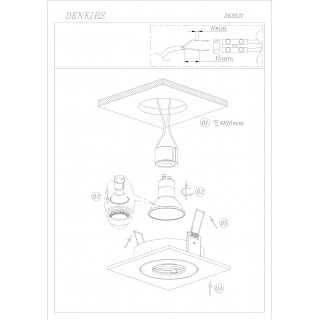 DK2021-WH Встраиваемый светильник, IP 20, 50 Вт, GU10, белый, алюминий-foto3