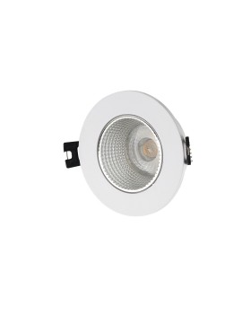 DK3061-WH+CH Встраиваемый светильник, IP 20, 10 Вт, GU5.3, LED, белый/хром, пластик