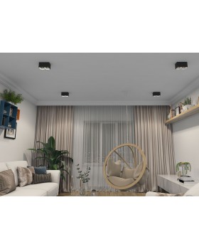 DK3085-BW+BK Светильник накладной IP 20, 10 Вт, GU5.3, LED, черно-белый/черный, пластик-foto2