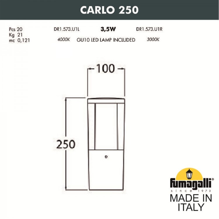 Ландшафтный фонарь FUMAGALLI CARLO 250 DR1.573.000.WXU1L