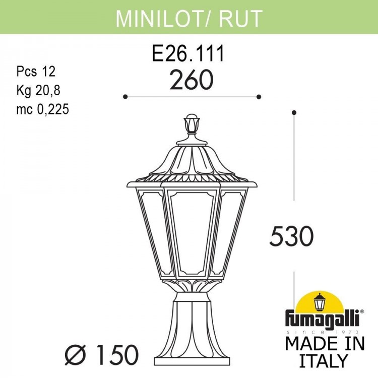 Ландшафтный фонарь FUMAGALLI MINILOT/RUT E26.111.000.BXF1R