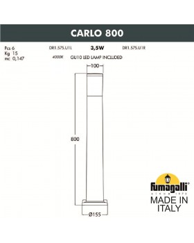 Садовый светильник-столбик FUMAGALLI CARLO 800 DR1.575.000.LXU1L-foto6