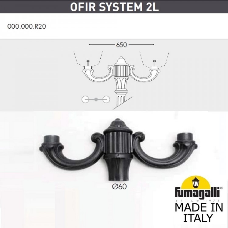 Парковый фонарь FUMAGALLI TABOR OFIR/SIMON 2L  U33.205.R20.AXH27