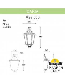 Уличное бра FUMAGALLI DARIA M28.000.000.AXE27