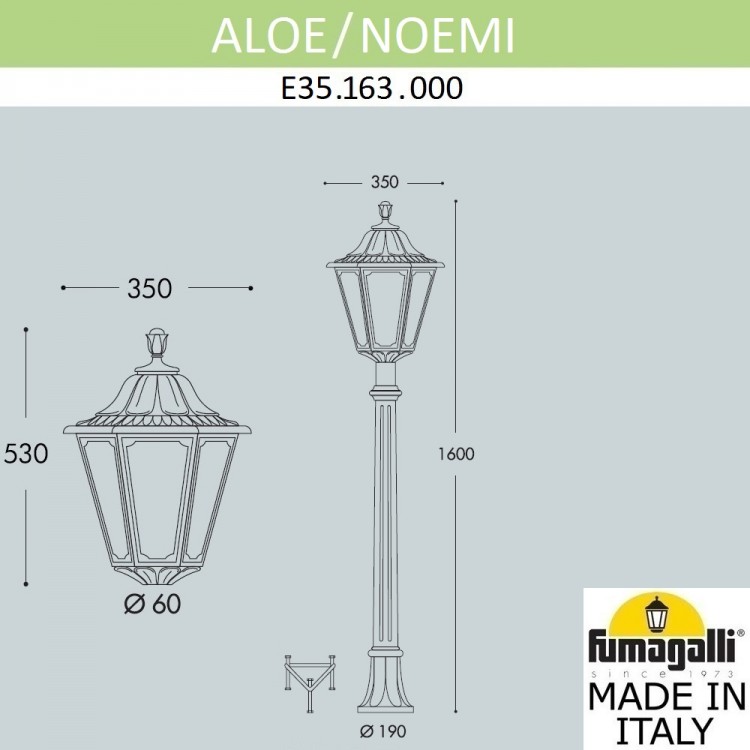 Садово-парковый фонарь FUMAGALLI ALOE.R/NOEMI E35.163.000.WXH27