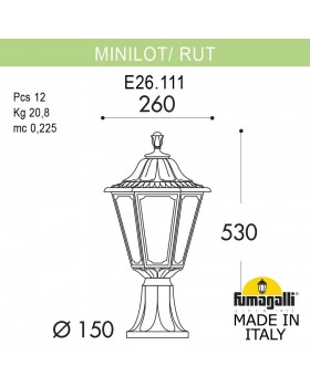 Ландшафтный фонарь FUMAGALLI MINILOT/RUT E26.111.000.VXF1R