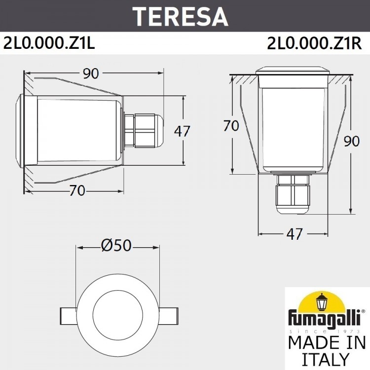 Уличный встраиваемы светильник FUMAGALLI TERESA 2L0.000.000.AXZ1L