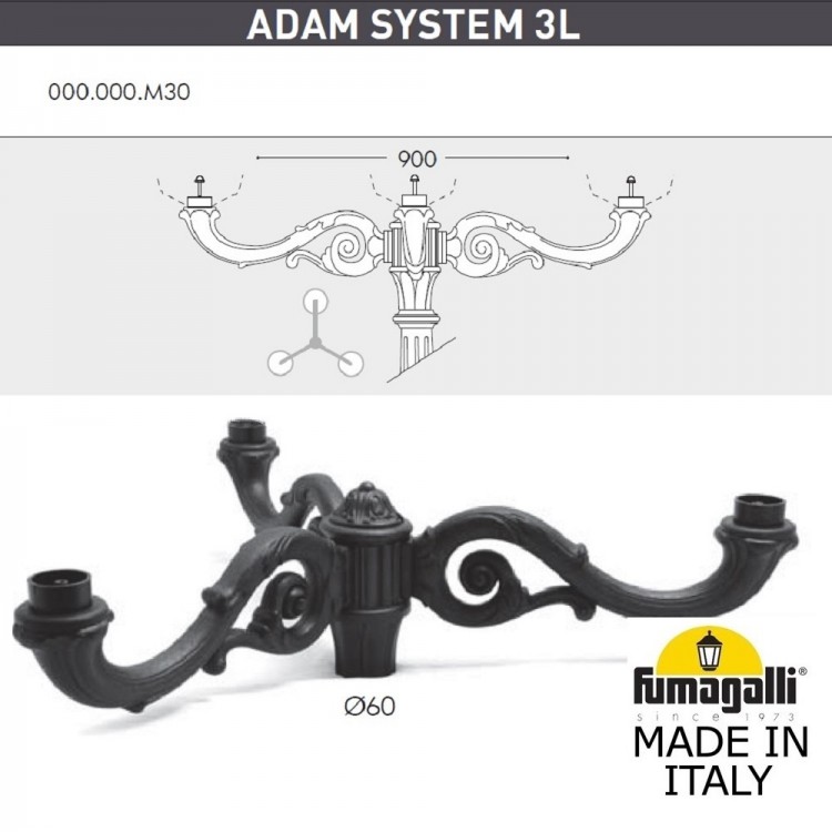 Парковый фонарь FUMAGALLI HOREB ADAM/GLOBE 400 2L G40.208.M30.AYE27