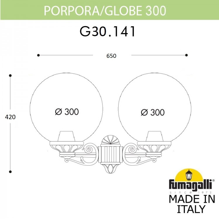 Светильник уличный настенный FUMAGALLI PORPORA/G300 G30.141.000.WYF1R