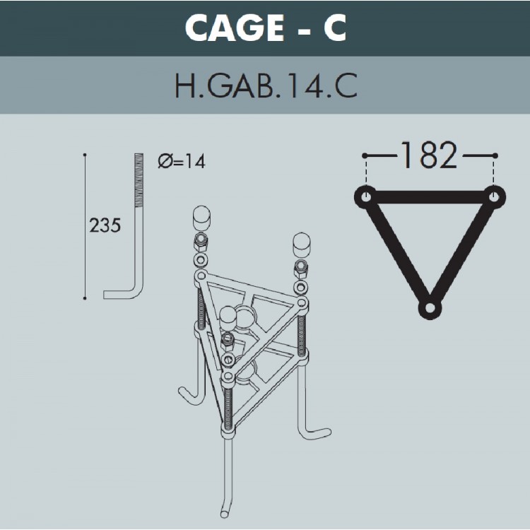 Парковый фонарь FUMAGALLI NEBO OFIR/CEFA 3L U23.202.R30.WYF1R