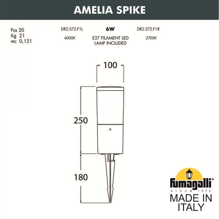 Ландшафтный светильник FUMAGALLI AMELIA SPIKE DR2.572.000.AYF1R