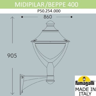 Светильник уличный настенный FUMAGALLI MIDIPILAR/BEPPE P50.254.000.AXH27-foto5