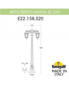 Садово-парковый фонарь FUMAGALLI ARTU BISSO/ANNA 2L E22.158.S20.AXF1RDN-foto5
