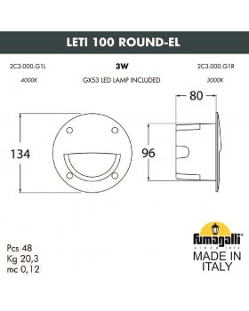 Светильник для подсветки лестниц встраиваемый FUMAGALLI LETI 100 Round-EL 2C3.000.000.AYG1L-foto7