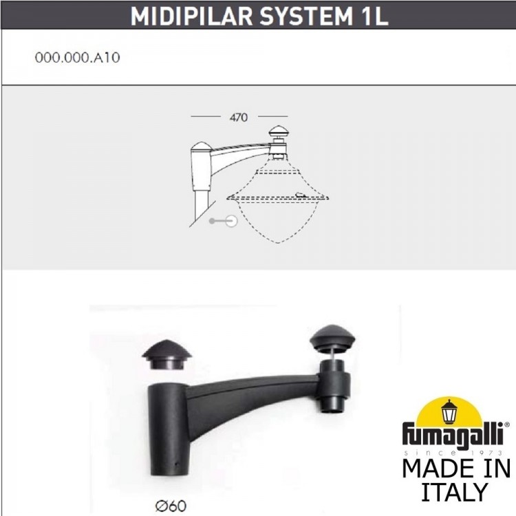 Парковый фонарь  FUMAGALLI EKTOR 4000/MIDIPILAR/VIVI 1L LED-HIP V50.372.A10.AXH27