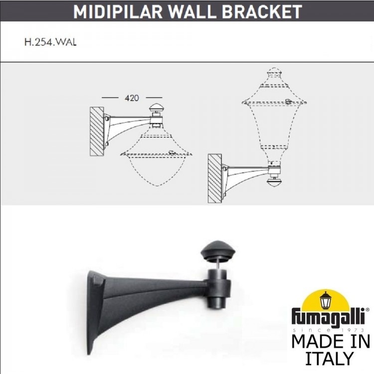 Светильник уличный настенный FUMAGALLI MIDIPILAR/REMO R50.254.000.AYE27