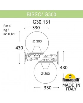 Светильник уличный настенный FUMAGALLI BISSO/G300 G30.131.000.BZF1RDN