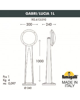 Садовый светильник-столбик FUMAGALLI GABRI/LUCIA 1L 1R3.613.010.LYE27