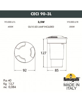 Грунтовый светильник FUMAGALLI CECI 90-3L 1F3.000.000.LXU1L-foto6