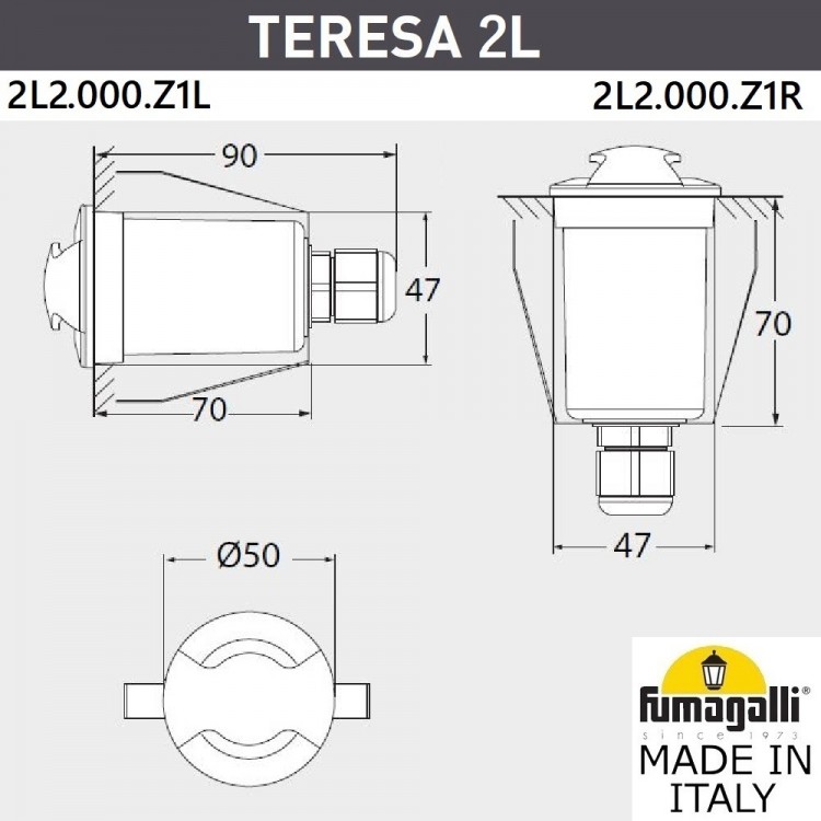 Уличный встраиваемы светильник FUMAGALLI TERESA 2L 2L2.000.000.AXZ1L