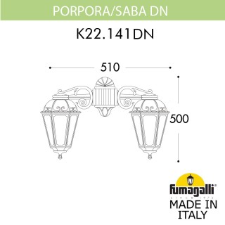 Светильник уличный настенный FUMAGALLI PORPORA/SABA DN K22.141.000.VYF1R DN