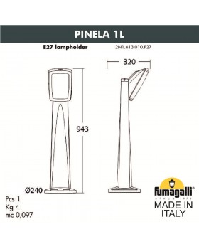 Садовый светильник-столбик FUMAGALLI PINELA 1L 2N1.613.010.WYF1R-foto7