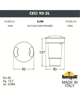 Грунтовый светильник FUMAGALLI CECI 90-2L 1F2.000.000.AXU1L-foto5