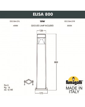 Садовый светильник-столбик FUMAGALLI ELISA 800 DS2.564.000.WXD1L-foto5