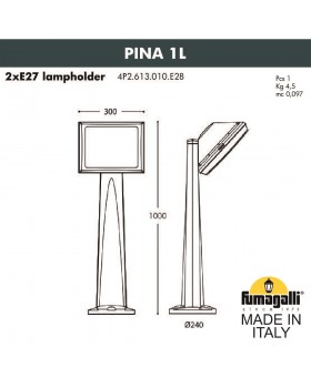 Садовый светильник-столбик FUMAGALLI PINA 1L 4P2.613.010.WYF1R-foto2