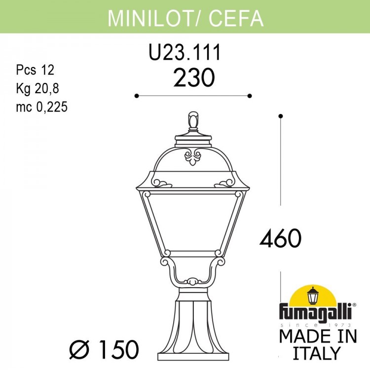 Ландшафтный фонарь FUMAGALLI MINILOT/CEFA U23.111.000.BXF1R