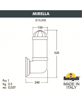 Светильник уличный настенный FUMAGALLI MIRELLA  D15.505.000.VXF1R.FRA